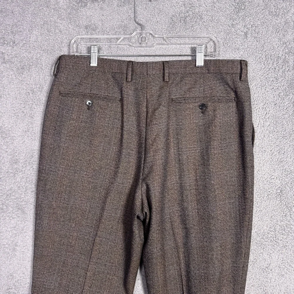 Banana Republic Marzotto Pants Mens 35x32 Slim Fit Glen Check Trouser Wool